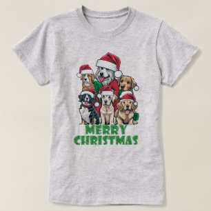 Camiseta Férias Festivas do Esquadrão dos Cães de Natal par