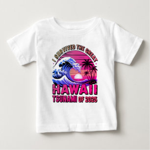 Camiseta Férias Gritantes do Havaí Sobrevivi ao tsunami no 