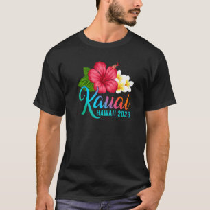 Camiseta Férias Kauai Com Hibiscus Tropical Havaiana Flo
