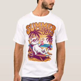 Camiseta Férias legal de Verão de Gato