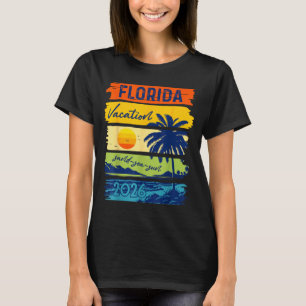 Camiseta Férias na Flórida 2026 Mar Areia Praia Viagem de V