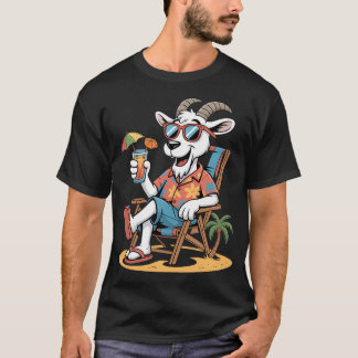 Camiseta Férias na Praia Cabra Relaxada Com Coquetel