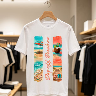 Camiseta Férias na Praia em Águas Tropicais Aquarela