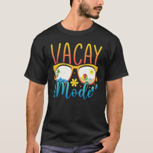 Camiseta Férias no Modo Fago Vaga Óculos de sol Verão Palma