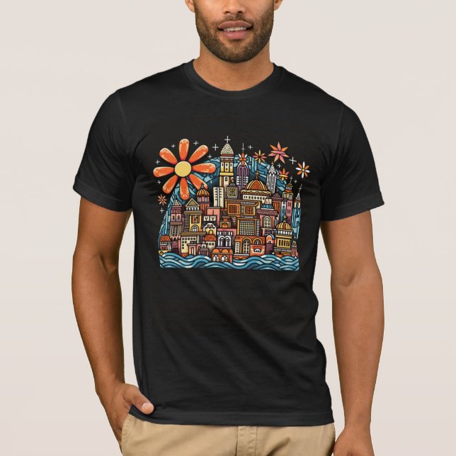 Camiseta férias numa ilha (Frente)