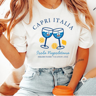 Camiseta Férias personalizadas da família Capri Itália