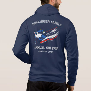 Camiseta Férias Personalizadas de Correspondência de Esqui 