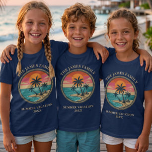 Camiseta Férias Personalizadas de Praia para Crianças