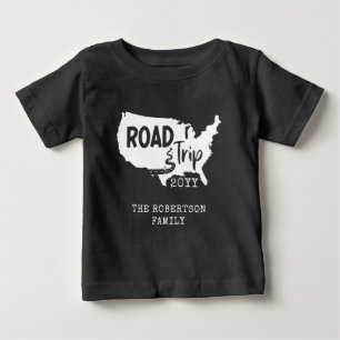 Camiseta Férias personalizadas em família   Mapa de viagem 