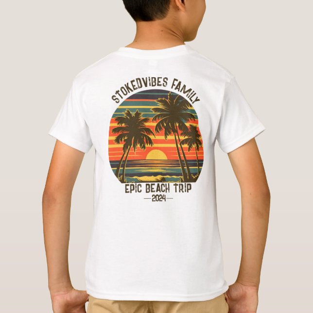 Camiseta Férias Personalizadas Trip de Praia da Família Epi (Verso)