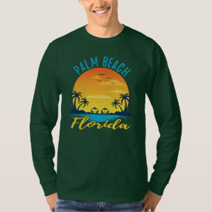 Camiseta Férias Retrospectivas Sunset da Flórida Palm Bea