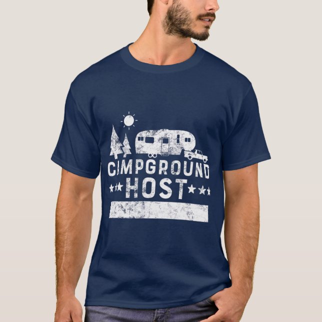 Camiseta Férias RV de acampamento de hospedeiro do acampame (Frente)