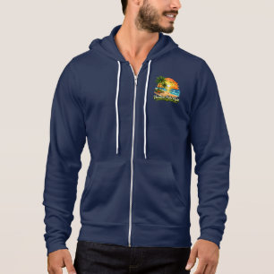 Camiseta Férias Sentem-se Bem Azul Marinho Capuz com Ziper