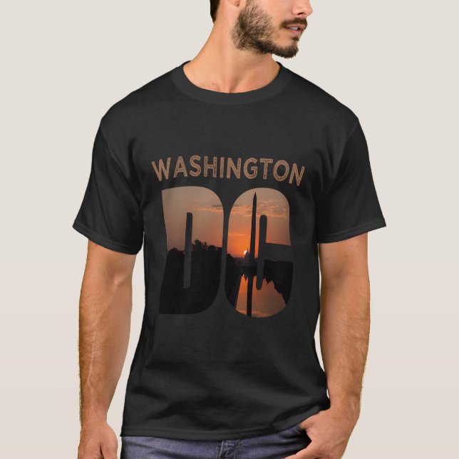 Camiseta Férias Skyline Monument do Washington Dc (Frente)