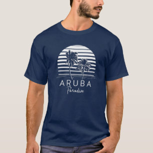 Camiseta Férias Tropicais de Aruba Beach Vibes Summer Souve