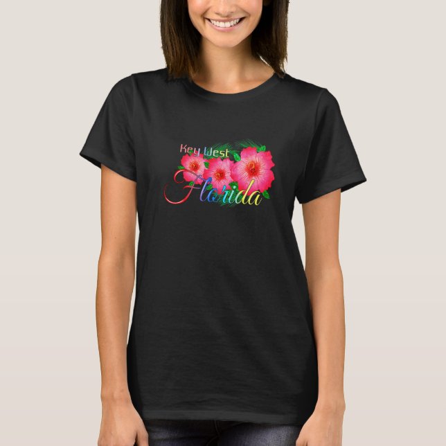 Camiseta Férias Tropicais de Flores da Flórida Ocidental (Frente)