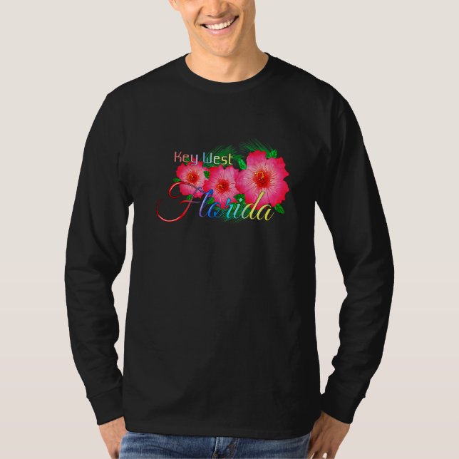 Camiseta Férias Tropicais de Flores da Flórida Ocidental (Frente)