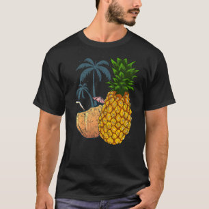 Camiseta Férias Tropicais de Verão de Palmeiras de Fruta de