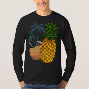 Camiseta Férias Tropicais de Verão de Palmeiras de Fruta de