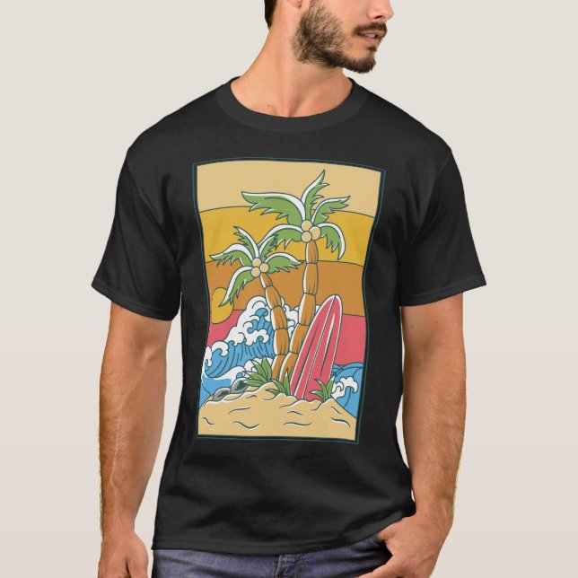 Camiseta Férias Tropicais de Verão Modo Vacinação de Verão  (Frente)