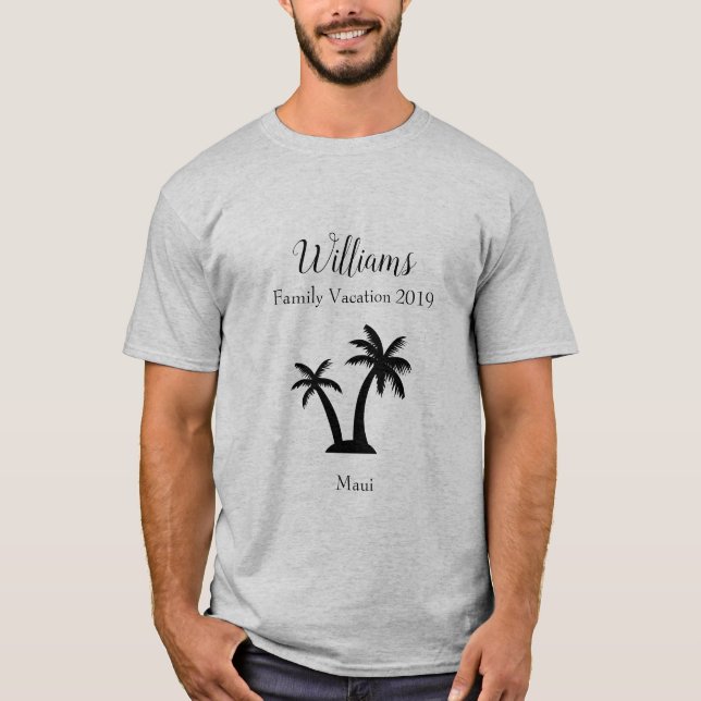 Camiseta Férias Tropicais Familiares Correspondência de Pal (Frente)