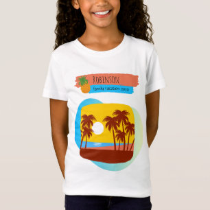 Camiseta Férias Tropicais Familiares Correspondendo ao Souv