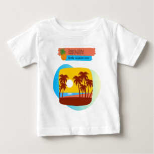 Camiseta Férias Tropicais Familiares Correspondendo ao Souv