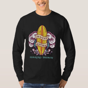 Camiseta Férias Waikiki Surf Pôr do Sol Havaí Palmeiras Oce