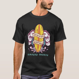 Camiseta Férias Waikiki Surf Pôr do Sol Havaí Palmeiras Oce