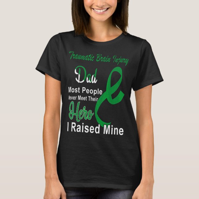 Camiseta Ferimento cerebral traumático Friso verde Pai de c (Frente)