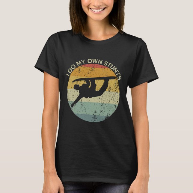Camiseta Ferimento de Snowboard Snowboard I Do My Self Stun (Frente)