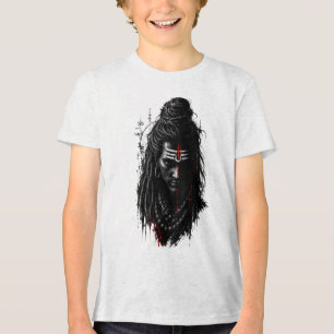 Camiseta Feroz Senhor Shiva Mahakal Grunge Arte Escura Espa