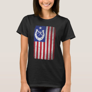 Camiseta Ferrador Bandeira Americana Ferradura Ferrageament