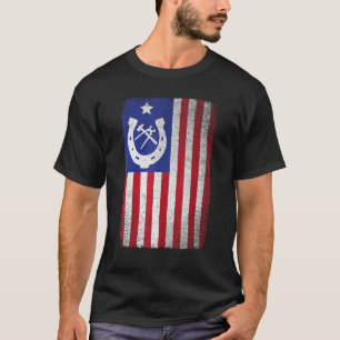 Camiseta Ferrador Bandeira Americana Ferradura Ferrageament