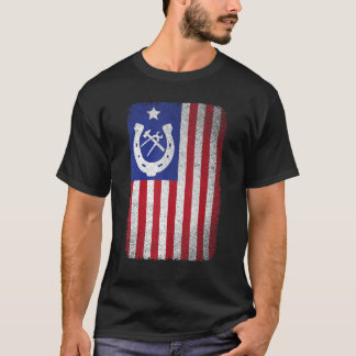 Camiseta Ferrador Bandeira Americana Ferradura Ferrar Caval