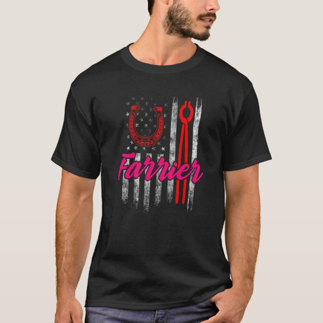 Camiseta Ferrador Ferradura Aparar Cascos de Cavalos     (Frente)