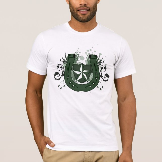 Camiseta ferradura afortunada. de alta fidelidade (Frente)