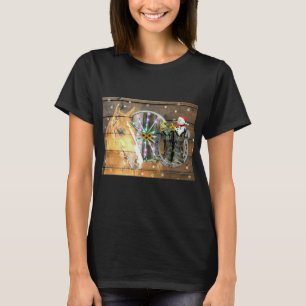 Camiseta Ferradura de Cavalo de Natal Vagão de Roda Galinh