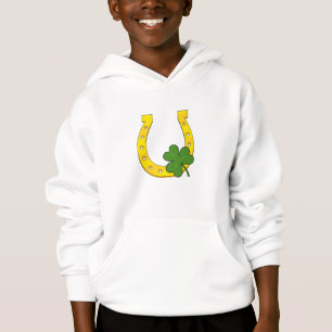 Camiseta Ferradura de Ouro Sortudo com Shamrock em preto