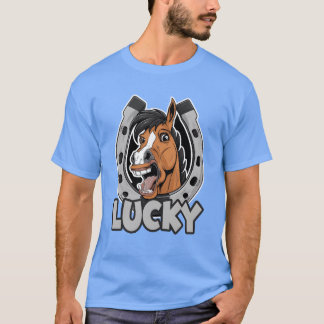 Camiseta Ferradura Sortudo Cavalo para Reiter Pferdebesitze