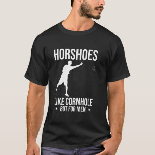 Camiseta Ferraduras como Cornhole, mas para homens Arremess