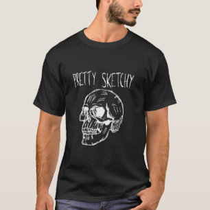 Camiseta Ferramenta de ensino de desenho de crânio bem esbo