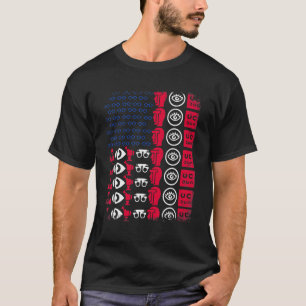 Camiseta Ferramenta de Optometrista Bandeira Americana Orgu