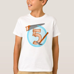 Camiseta FERRAMENTAS DE Aniversário para Meninos de Cinco