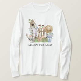 Camiseta Ferramentas de Jardinagem Floral de Aquarela e Cit