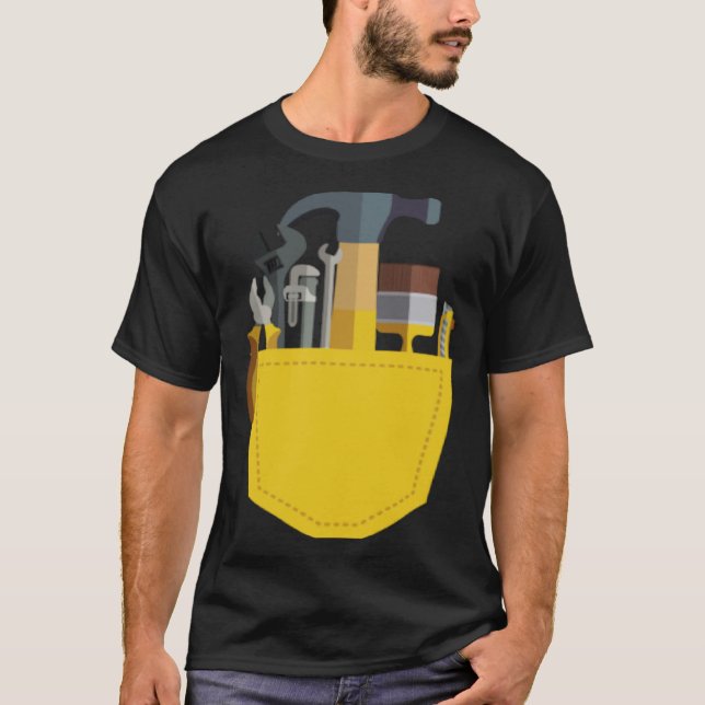 Camiseta Ferramentas de trabalho em uma bolsa divertida (Frente)