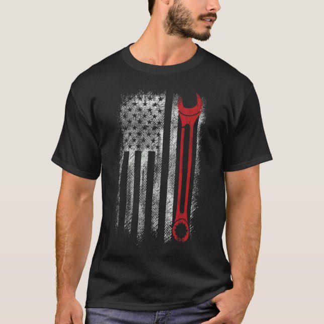 Camiseta Ferramentas de Workshop Mecânico de Ondas Mecânica (Frente)