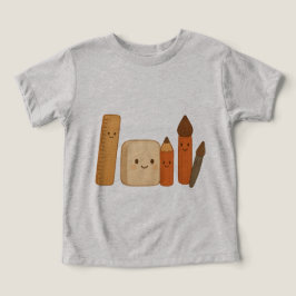 Camiseta Ferramentas escolares adoráveis - Transparente e b