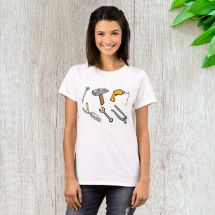 Camiseta Ferramentas manuais Martelo Furadeira Prego e Chav
