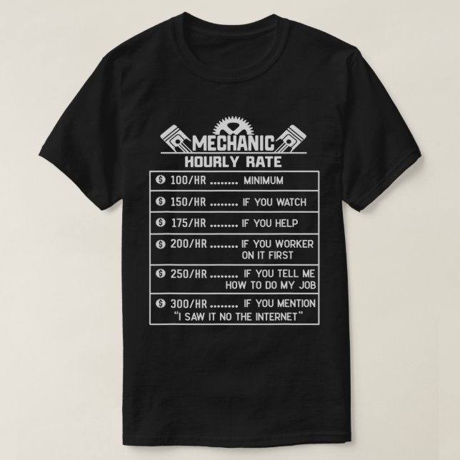 Camiseta Ferramentas Mecânicas de taxa horária de engrenage (Frente do Design)